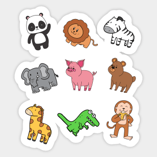 Hand drawn animals cute Sticker